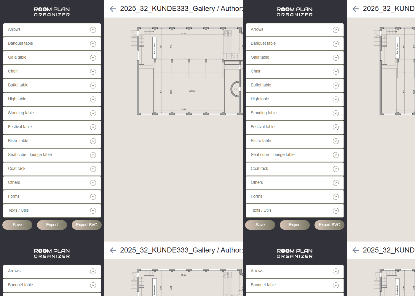 Roomplanner event floor plan editor